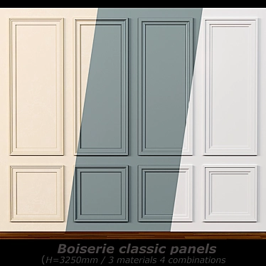 Classic Boiserie Wall Molding 3D model image 1 