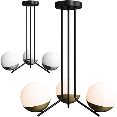 Jupiter Santa: Elegant 3-Light Chandelier 3D model image 1 