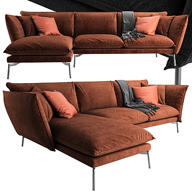 Hugo Corner Sofa: Comfort and Style 3D model image 1 