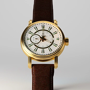Elegant Golden Classic Wristwatch by Royal London 3D model image 1 