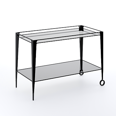 Modern Steel Glass Table 3D model image 1 