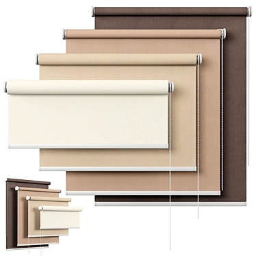 Blackout Roller Blind | Adjustable Sizes 3D model image 1 