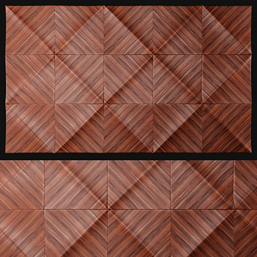 Natural Wood Wall Panel 3D model image 1 