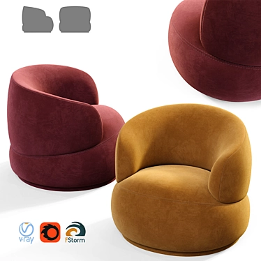 Elevate Your Space with Orbit Armchair 3D model image 1 