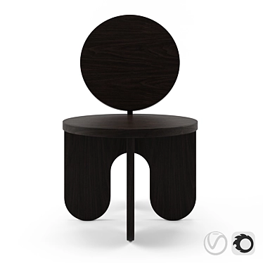 Elegant Wengue Lounge Chair 3D model image 1 