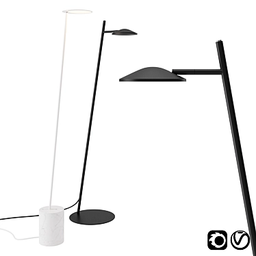 Circles and Rising Floor Lamp: Elegant Illumination by Millelumen 3D model image 1 