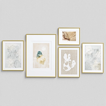 Elegant Interior Picture Frames Set 3D model image 1 