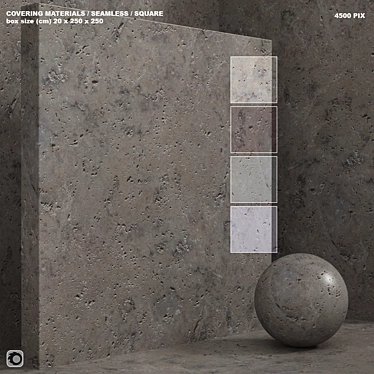 Seamless Stone & Concrete Material Set 3D model image 1 