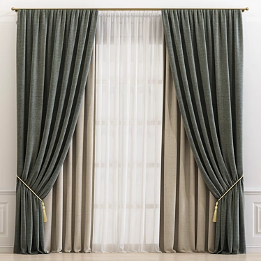 Elegant Drapery 620 3D model image 1 