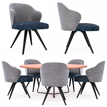 Modern Leslie Table Set 3D model image 1 