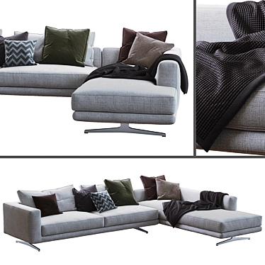 Campiello Flexform Sofa: Modern Comfort 3D model image 1 