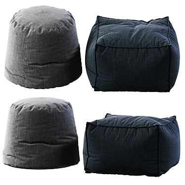 Cosy Square Pouf 3D model image 1 