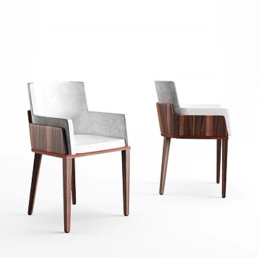 Elegant Walnut Cator Dining Chair 3D model image 1 