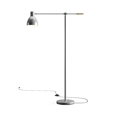 Stylish Steel Floor Lamp 3D model image 1 