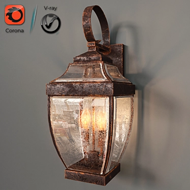 Rustic Bellevue Outdoor Wall Sconce 3D model image 1 