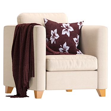 Cozy Beige Armchair: BARI MT 3D model image 1 