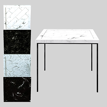 Regal Square Marble Dining Table 3D model image 1 