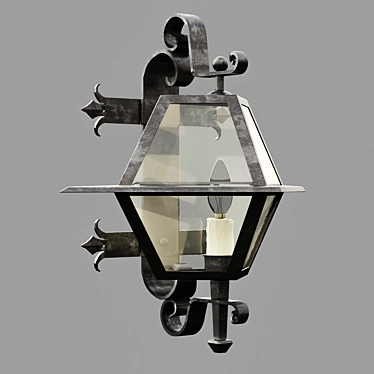Retro Forged Street Lamp 3D model image 1 