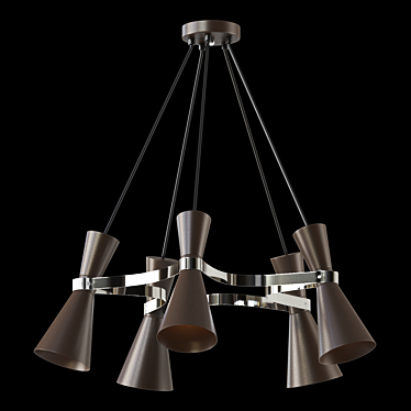 VANDA 5 Brown Metal Chandelier 3D model image 1 