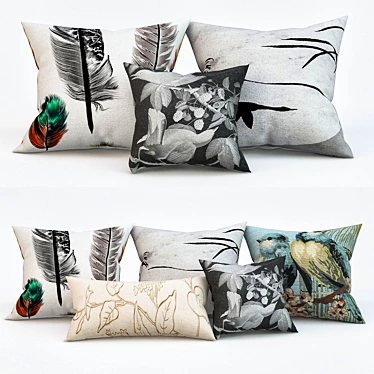 Modern Pillow Set: Perfect for Contemporary Interiors 3D model image 1 