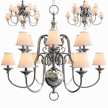 Elegant Eichholtz La Chapelle Silver Chandelier 3D model image 1 