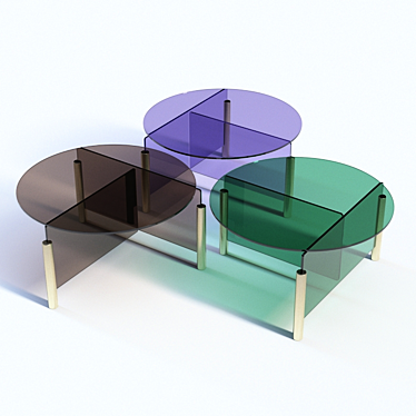 Sleek Pivot Glass Table 3D model image 1 