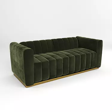 Stylish Green Sofa: 2100mm Dimensions 3D model image 1 