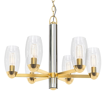 Elegant Pamelia 6-Light Chandelier 3D model image 1 