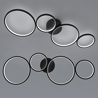 Modern Geometric Ring Trio 3D model image 1 