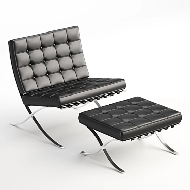 Sleek Barcelona Chair: Elegant Modern Design 3D model image 1 