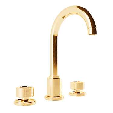 Lambeth Knurled 8" Goose Neck Faucet 3D model image 1 