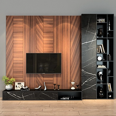 Modular TV Wall Decor: Transformable & Customizable 3D model image 1 