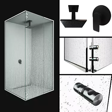 Sleek Shower Haven 3D model image 1 