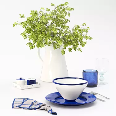 Elegant Table Setting for Two 3D model image 1 