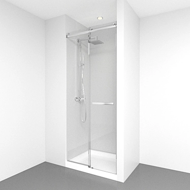 Sliding Door Shower Enclosure 3D model image 1 