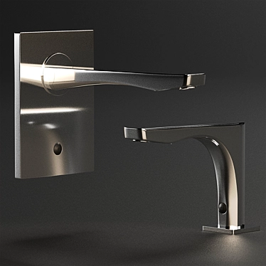 Gessi Rilievo Chrome Bath Fixtures 3D model image 1 