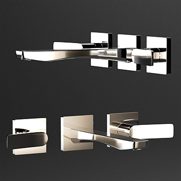 Gessi Rilievo: Elegant Chrome Bathroom Tray 3D model image 1 