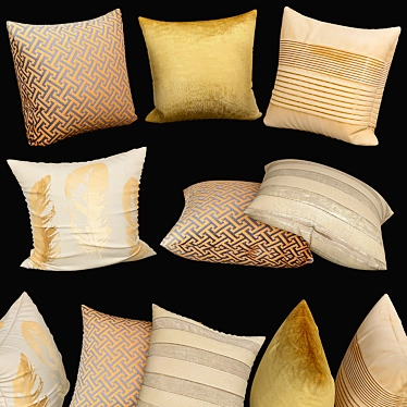 Luxury Textured Sofa Pillows 3D model image 1 