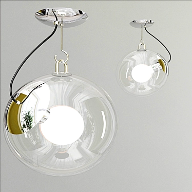 Elegant Glass Bubble Pendant Lamps 3D model image 1 