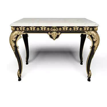 Galleria Oak Console with Marble Top 3D model image 1 