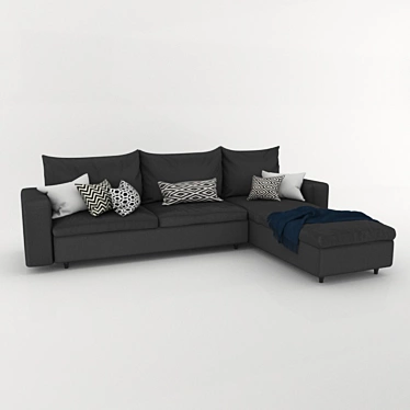 Contemporary Convertible Sofa 3D model image 1 