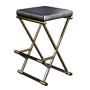 Sleek Olivier Barstool: Cushioned Leather Seat 3D model image 1 