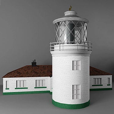 Sent-Bis Lighthouse: Elegant Maritime Beacon 3D model image 1 