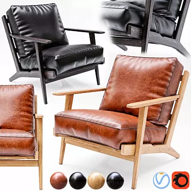 Stylish Baxter Lounge Chair 3D model image 1 