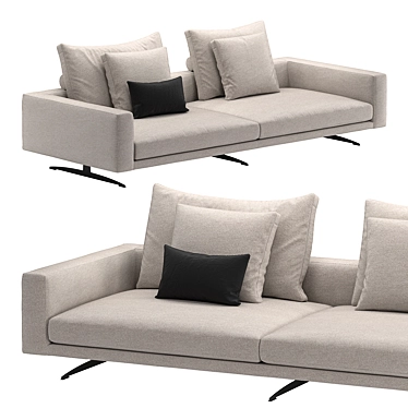 Luxurious Hermes Sofa: Ultimate Comfort & Style 3D model image 1 