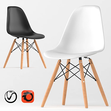 Eames DSW Chair - Minimalist Design 3D model image 1 