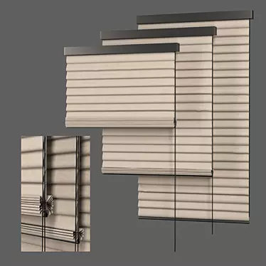 Wooden Blinds Set - Various Sizes 3D model image 1 