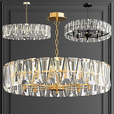 Ruby Gold Crystal Chandelier 3D model image 1 