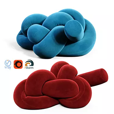 Brazilian Knot Foam Sofa: Versatile and Stylish 3D model image 1 