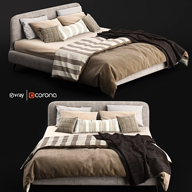 Elevate Your Sleep: Aris Bed 3D model image 1 